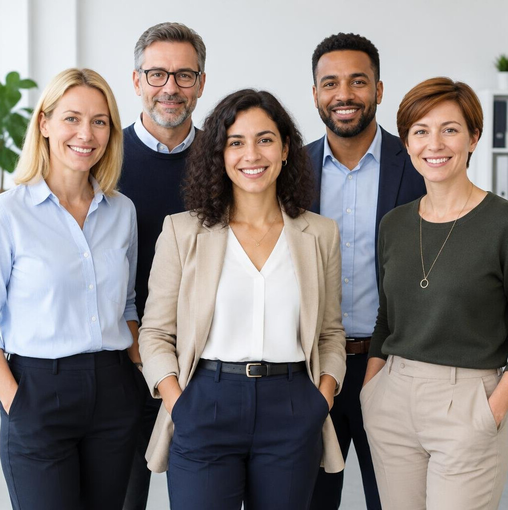 Group portrait of a diverse team of continuity and resilience professionals